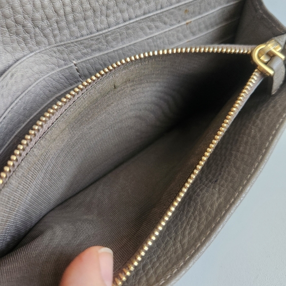 PRADA grey long leather wallet - Picture 5 of 10